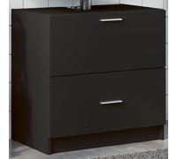 Owoxanthellate Meuble de salle de bain moderne avec tiroir et compartiment - 59 x 37 x 59 cm - En matériau dérivé du bois - Noir