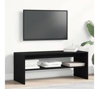 Owoxanthellate Meuble TV - Aspect chêne - Noir - 100 x 40 x 40 cm - En bois - Moderne - Avec espace de rangement - Robuste et facile d'entretien - Pour salon, chambre à coucher, couloir