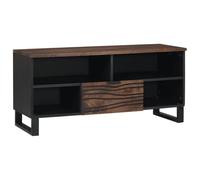 Owoxanthellate Meuble TV bas - 105 x 33 x 46 cm - En bois de manguier massif rustique - Avec tiroir et 2 portes - Design moderne et construction robuste - Pour salon et chambre à coucher