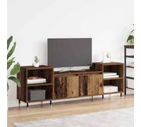 Owoxanthellate Meuble TV bas en bois recyclé - 160 x 35 x 55 cm - En matériau dérivé du bois - Avec 2 portes et 4 étagères - Buffet moderne pour salon, home cinéma, salle multimédia