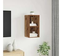 Owoxanthellate Meuble TV bas en bois recyclé 37 x 37 x 72 cm - Étagère murale en bois durable - Meuble TV moderne avec 3 étagères pour salon, chambre à coucher, couloir