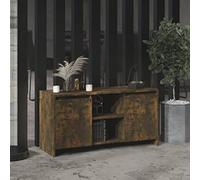 Owoxanthellate Meuble TV bas en chêne fumé - 102 x 37,5 x 52,5 cm - Design moderne avec portes et compartiments - Table TV stable pour salon, chambre à coucher, couloir