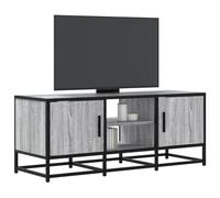 Owoxanthellate Meuble TV bas gris Sonoma 100 x 35 x 41 cm - Structure en métal - Buffet moderne - Avec espace de rangement - Robuste et facile d'entretien - Pour salon, chambre à coucher, couloir