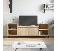 Owoxanthellate Meuble TV en chêne Sonoma - 160 x 35 x 55 cm - En bois avec 6 compartiments - Moderne - Pour salon, chambre à coucher, couloir
