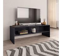 Owoxanthellate Meuble TV - Gris brillant - 120 x 40 x 40 cm - En bois - Avec compartiment ouvert - Pour téléviseur, appareils multimédias, salon, chambre à coucher, couloir