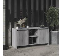 Owoxanthellate Meuble TV gris Sonoma 102 x 37,5 x 52,5 cm en matériau dérivé du bois avec compartiments et portes - Meuble bas moderne pour salon, couloir, chambre à coucher