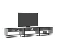 Owoxanthellate Meuble TV gris Sonoma - 270 x 40 x 46 cm - En matériau dérivé du bois avec structure en métal - Meuble bas moderne avec 6 compartiments pour salon et chambre à coucher