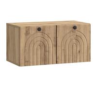 Owoxanthellate Meuble TV mural en chêne Artisan - 59,5 x 31 x 30 cm - Petit meuble bas suspendu en bois - Table TV moderne et armoire multimédia pour salon