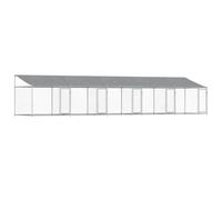 Owoxanthellate Niche d'extérieur pour chien - 10 x 2 x 2 m - En acier galvanisé - Avec toit résistant aux intempéries et portes verrouillables - Enclos de jardin robuste pour grands chiens, chats et
