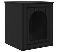 Owoxanthellate Niche pour chat noire - 53 x 52 x 62 cm - En bois - Pour l'intérieur - Meuble moderne pour chat et lieu de retraite confortable pour le salon - Charge maximale : 60 kg