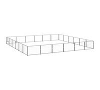 Owoxanthellate Niche pour chien - Noir - 36 m² - 600 x 600 x 70 cm - En acier - Pour grands chiens - Grille verrouillable - Pour jardin, camping