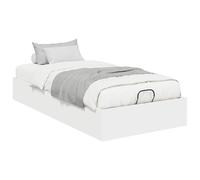 Owoxanthellate Ottoman Cadre de lit blanc 193 x 75,5 x 25 cm en matériau dérivé du bois avec vérin à gaz et grand espace de rangement Design moderne et structure robuste pour chambre d'adolescent et