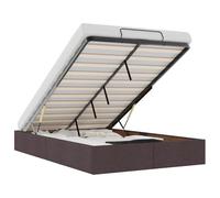 Owoxanthellate Ottomane Cadre de lit 120 x 200 cm Marron foncé avec espace de rangement hydraulique Lift pour chambre à coucher, chambre d'adolescent, chambre d'amis