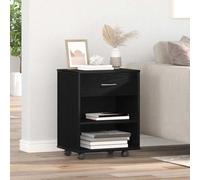 Owoxanthellate Owox Armoire de rangement, en chêne noir, 46 x 36 x 59 cm, avec 3 compartiments et tiroir, poignées en acier, pour salon, bureau