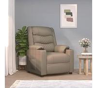 Owoxanthellate Owox Fauteuil relax cappuccino en cuir synthétique 78,5 x 95,5 x 100 cm, réglable sur 3 positions, rembourré, fauteuil TV