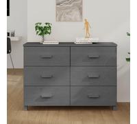 Owoxanthellate OWOX Hamar Buffet en pin massif, 6 tiroirs, avec support mural, 113 x 40 x 80 cm, gris foncé