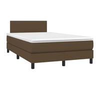Owoxanthellate Owox Lit à sommier tapissier 120 x 190 cm marron foncé, housse en polyester, matelas à ressorts ensachés et surmatelas, tête de lit réglable en hauteur, cadre en bois massif