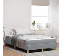 Owoxanthellate Owox Lit à sommier tapissier 120 x 200 cm, gris clair, lit en tissu avec matelas et sommier à lattes, matériau dérivé du bois, pieds noirs, pour invités/lit double