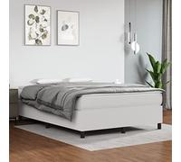 Owoxanthellate Owox Lit à sommier tapissier 140 x 190 cm en cuir synthétique blanc à ressorts ensachés Surmatelas pour chambre à coucher, chambre d'amis, chambre d'adolescent