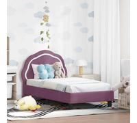 Owoxanthellate Owox Lit d'enfant violet 70 x 140 cm en velours avec cadre en bois, coffre de rangement, facile à monter