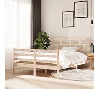 Owoxanthellate Owox Lit en pin massif 140 x 200 cm, avec tête et pied de lit, non traité, peu encombrant, pour chambre à coucher, chambre d'amis et d'adolescent