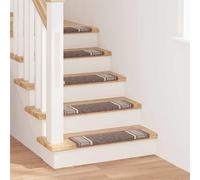 Owoxanthellate Owox Lot de 15 tapis d'escalier autocollants - Marron - 65 x 21 x 4 cm - Antidérapants - Polypropylène moderne - Atténuation du bruit - Pour couloir, salon