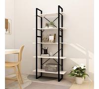 Owoxanthellate Owox Lot de 2 étagères à livres, 80 x 30 x 105 cm et 80 x 30 x 70 cm, en bois et métal, à 5 compartiments, modernes, peu encombrantes