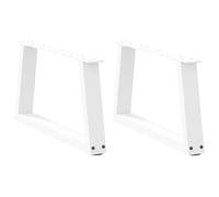 Owoxanthellate OWOX Lot de 2 pieds de table basse en forme de V Blanc 60 × (30-31,3) cm Acier réglable moderne