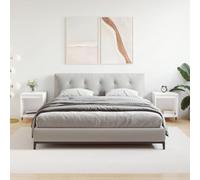 Owoxanthellate Owox - Lot de 2 tables de chevet en bois et pieds en métal - Avec espace de rangement et support mural - Pour chambre à coucher, couloir, salon - Blanc - 40 x 35 x 50 cm