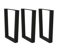 Owoxanthellate Owox Lot de 3 pieds de table à manger réglables en forme de V en acier Noir 70 x 72-73 cm Pour cuisine, salon, bureau