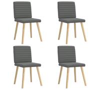 Owoxanthellate Owox Lot de 4 chaises de salle à manger en tissu gris foncé 45 x 54 x 86 cm Pieds en bois massif Rembourrage en mousse