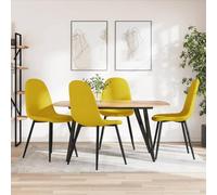 Owoxanthellate Owox Lot de 4 chaises de salle à manger ergonomiques et robustes en velours jaune moutarde avec pieds en métal 45 x 53,5 x 83 cm