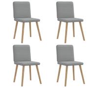 Owoxanthellate Owox Lot de 4 chaises de salle à manger, gris clair, 45 x 54 x 86 cm, structure en bois et métal, polyester, cuisine, salon, chambre d'amis