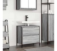 Owoxanthellate Owox Meuble de lavabo gris Sonoma 60 x 34,5 x 60 cm Matériau bois/acier Charge maximale 60 kg Peu encombrant pour petites salles de bains