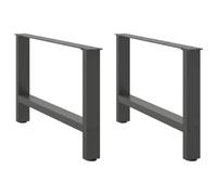 Owoxanthellate Owox Pieds de table basse anthracite 70 x 42 cm en acier Pieds réglables robustes pour salon, couloir, bureau