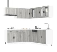 Owoxanthellate Owox Porto Kitchenette en bois 80 x 46 x 81,5 cm, grand espace de rangement, pieds réglables, moderne, robuste
