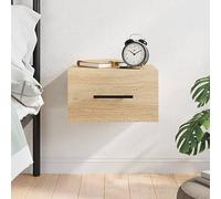 Owoxanthellate OWOX Table de chevet flottante en chêne Sonoma 35 cm avec sortie de câble, peu encombrant