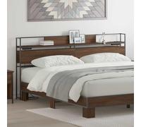 Owoxanthellate Owox Tête de lit en bois de chêne marron 200 cm avec station de charge Fixation murale pour chambre à coucher, chambre d'adolescent, chambre d'amis
