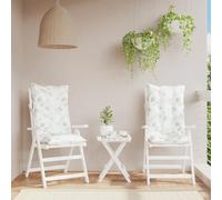 Owoxanthellate Oxford Lot de 2 coussins d'assise à dossier haut 120 x 50 x 7 cm - Robustes et résistants aux intempéries - Design feuilles - Avec cordon et bande élastique - Pour chaise de jardin
