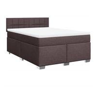 Owoxanthellate OXO Lit à sommier tapissier, 140 x 190 cm, marron foncé, avec matelas, ressorts ensachés, résistance moyenne, polyester respirant, tête de lit, cadre en bois massif