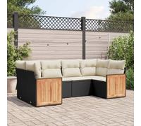 Owoxanthellate OXO Salon de jardin en rotin synthétique noir, 6 pièces, canapé d'angle/central, 62 x 62 x 69 cm, résistant aux intempéries, modulable