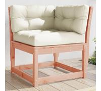 Owoxanthellate Petit canapé de jardin, 73 x 73 cm, en sapin Douglas non traité, avec coussin blanc crème, peu encombrant, pour balcon, terrasse, petit canapé, pour l'extérieur, le salon