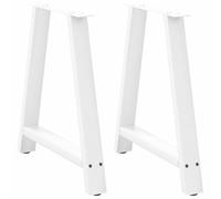 Owoxanthellate Pieds de table à manger en acier en forme de A - Hauteur réglable avec niveleurs - Blanc - 80 x 73 cm