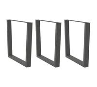 Owoxanthellate Pieds de table à manger, en acier revêtu par pulvérisation, en forme de V, 90 x 72-73,3 cm, anthracite, avec niveleurs réglables, design moderne, pour cuisine, bureau, salon