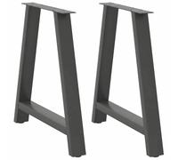 Owoxanthellate Pieds de table à manger en forme de A - 70 x 73 cm - En acier revêtu par pulvérisation - Robuste - Pieds réglables en hauteur - Pour table basse, bureau, cuisine, salon - Anthracite