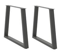 Owoxanthellate Pieds de table à manger en forme de V - Anthracite - 70 x (72 à 73,3 cm) - Hauteur réglable en acier - Design moderne - Robuste et durable - Pour salon, salle à manger, bureau, cuisine