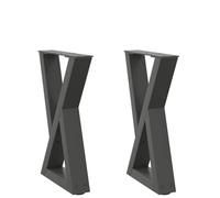 Owoxanthellate Pieds de table basse anthracite - 28 x 42-43,3 cm - En acier - Pieds de nivellement réglables - Design moderne - Pieds de meubles robustes pour salon, salle à manger, bureau et balcon