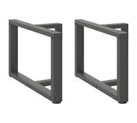 Owoxanthellate Pieds de table basse en acier en forme de T - Anthracite - 70 x 25 x 42-43 cm - Pieds de meubles réglables en hauteur - Pour canapé, table, robuste et design moderne - Pour salon