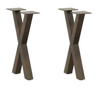 Owoxanthellate Pieds de table basse en forme de X - 28 x 42-43 cm - En acier revêtu par pulvérisation - Pieds réglables en hauteur - Pour table basse ou banc - Aspect moderne - Pour salon, chambre à