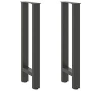 Owoxanthellate Pieds de table console anthracite 38 x 72-73 cm en acier revêtu par pulvérisation avec pieds réglables, design moderne et maintien stable pour salon, couloir, bureau